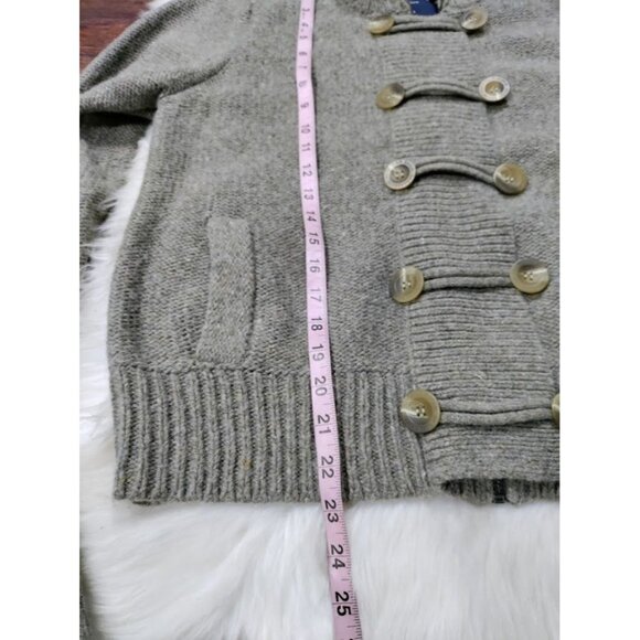 American Eagle Outfitters Military Style Tan Zip Up Wool/Rabbit Hair Sweater XL - Picture 9 of 14